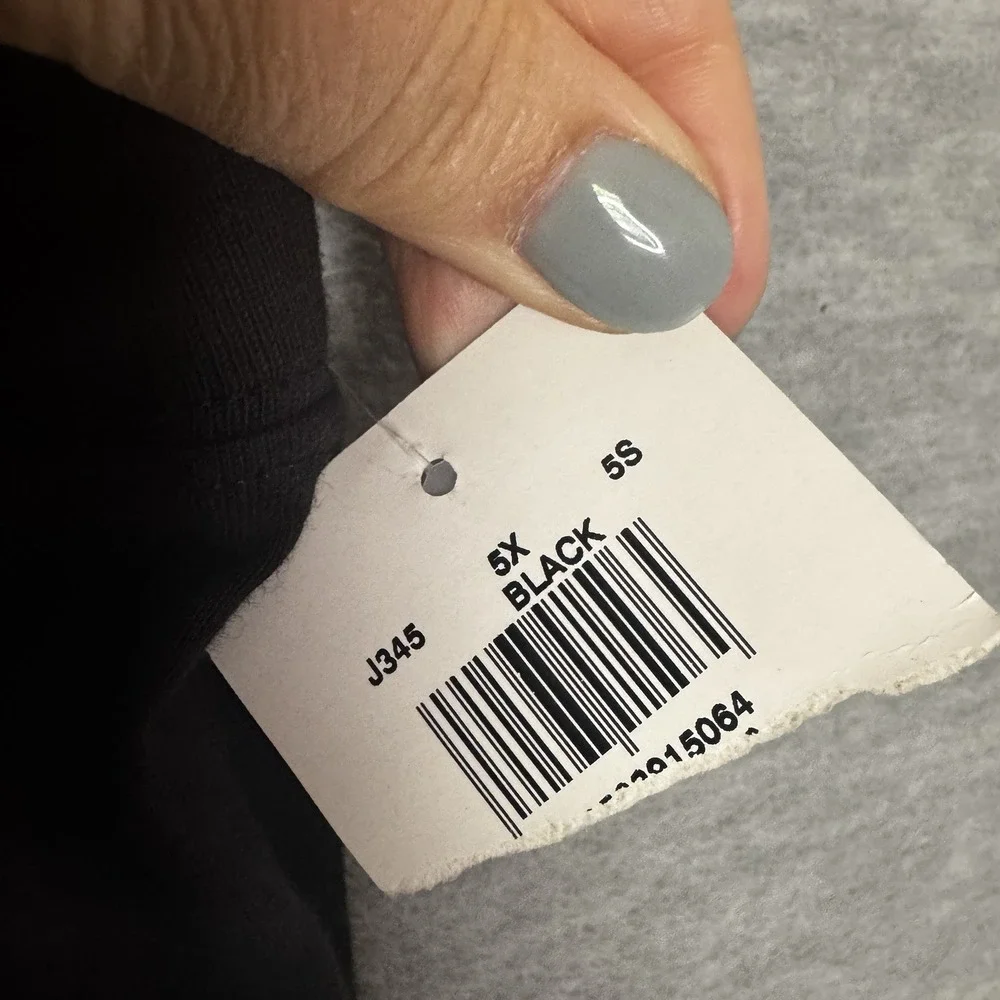 Just My Size Hanes Black Pull On Shorts Plus Size 5X Jersey Pocket‎ Knit Cotton